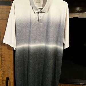 Nike Men's Ombre Polo in White and Charcoal